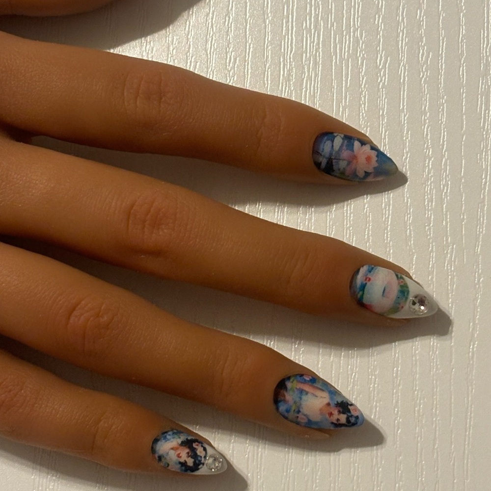 Lake day themed press on nails